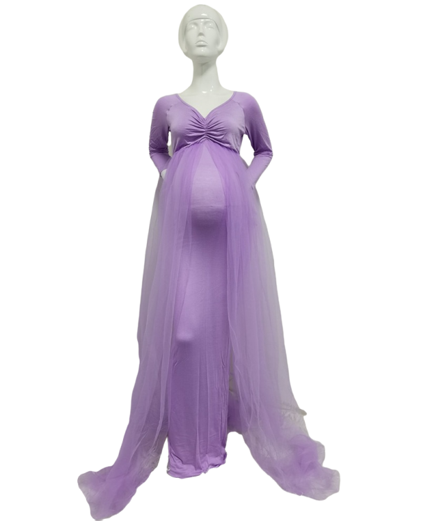Robe de grossesse pour séance photo N925 lavande L
