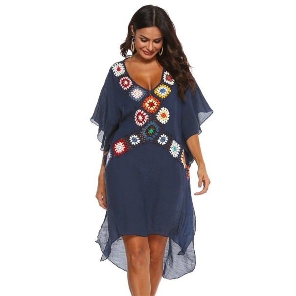 Robe de plage pour femmes P394 bleu foncé