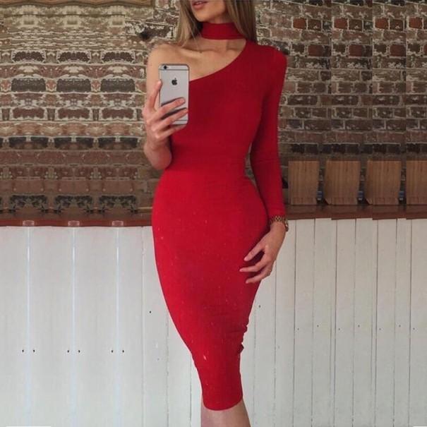 Robe de soirée à une épaule rouge S