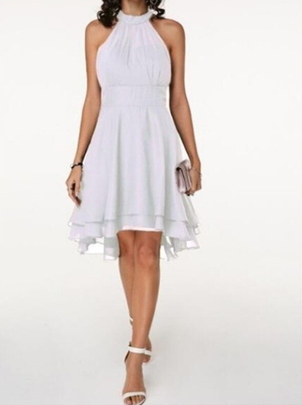 Robe de soirée col montant blanc M