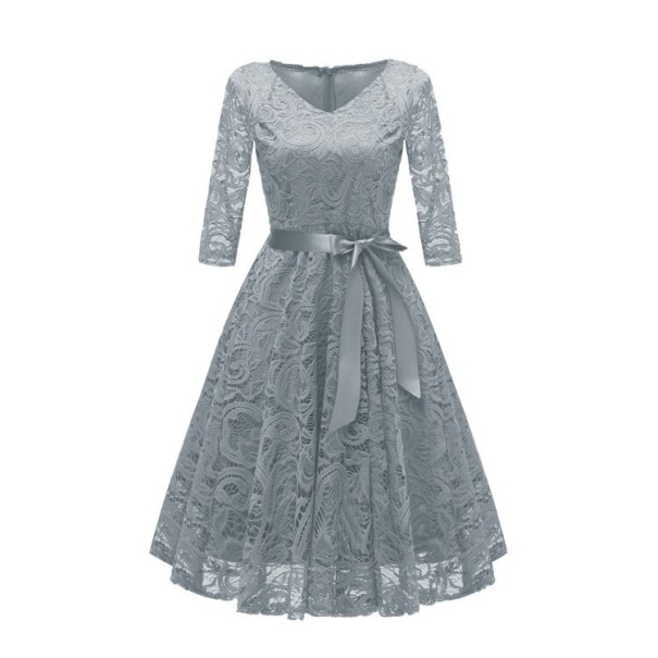 Robe en dentelle Giada gris S