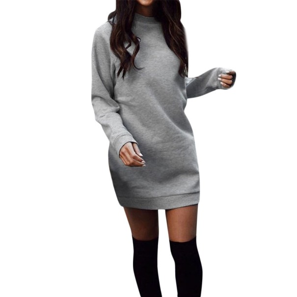 Robe en tricot courte gris M