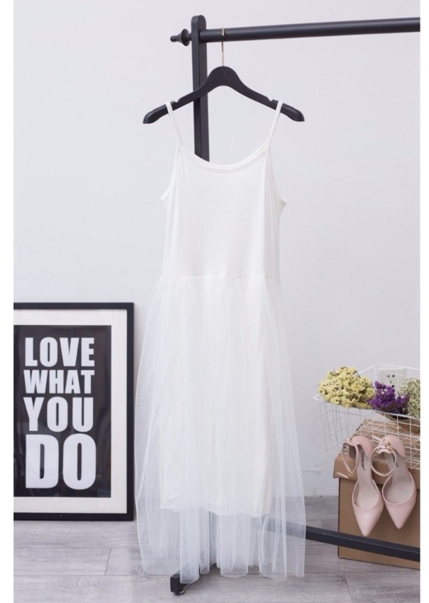 Robe Femme avec Jupe en Tulle blanc