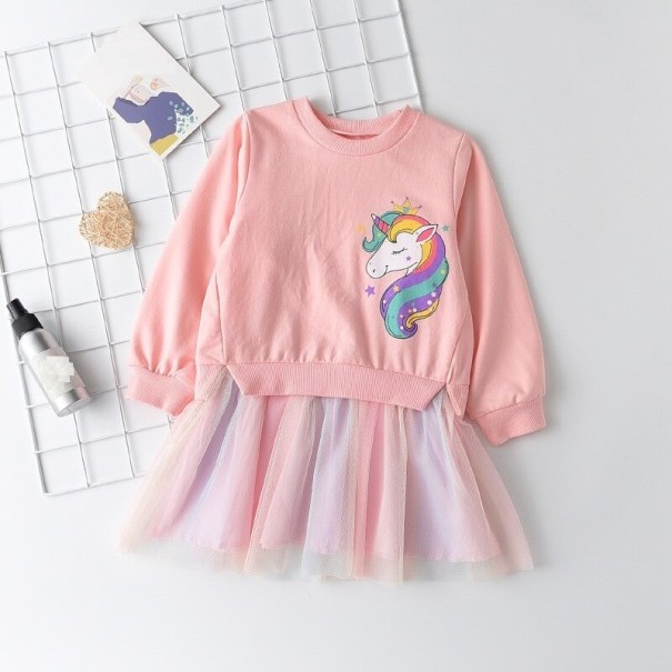 Robe fille avec un unicorn rose 7