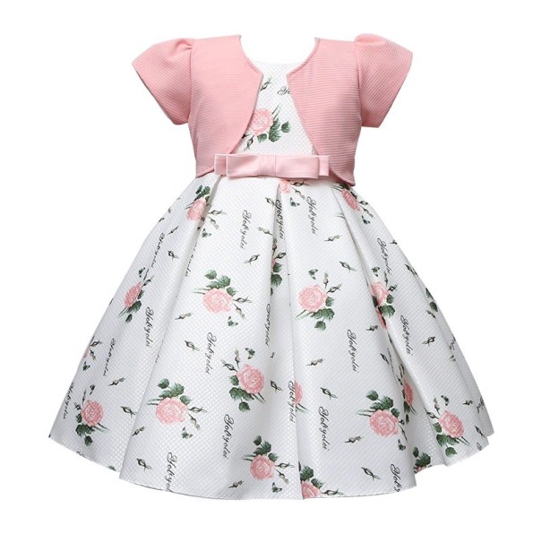 Robe fille N403 rose clair 5