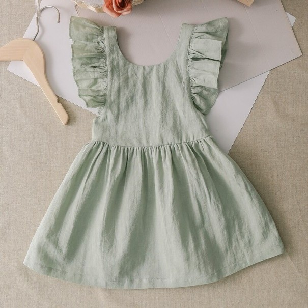Robe fille N517 vert clair 3