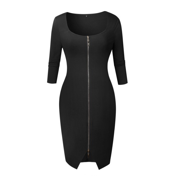 Robe fourreau femme avec zip noir M