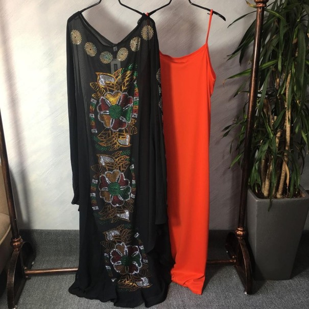 Robe longue à deux pièces rouge