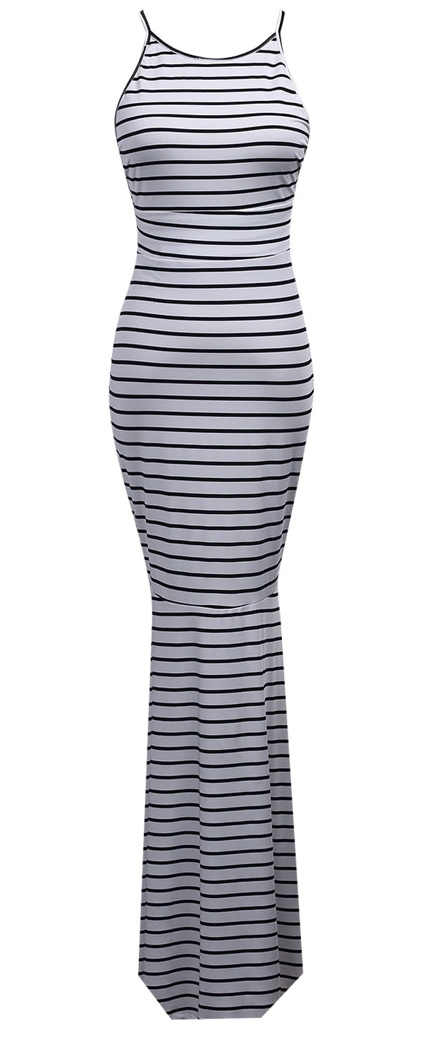 Robe longue rayée S