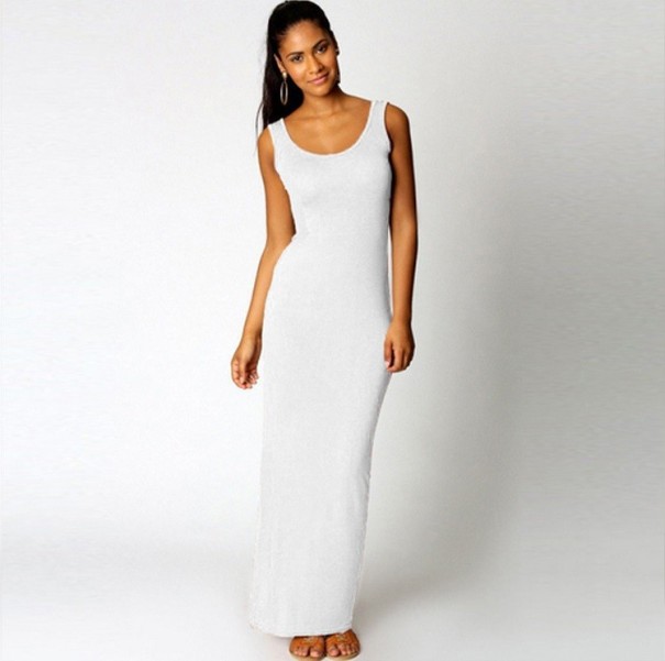 Robe maxi élastique blanc M