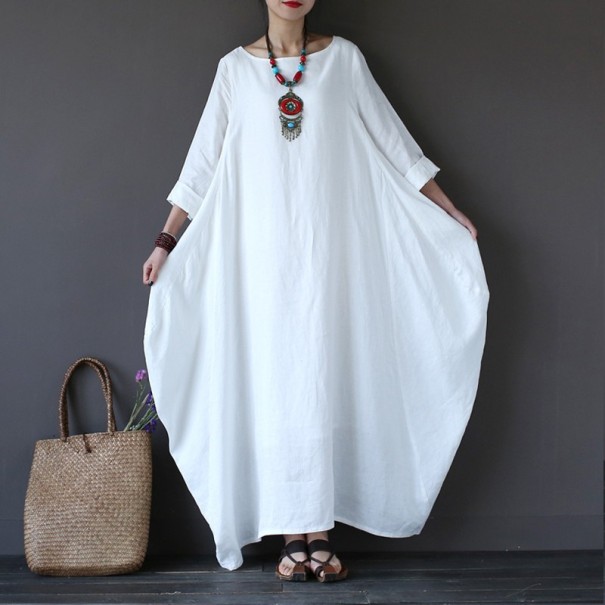 Robe maxi grande taille blanc L
