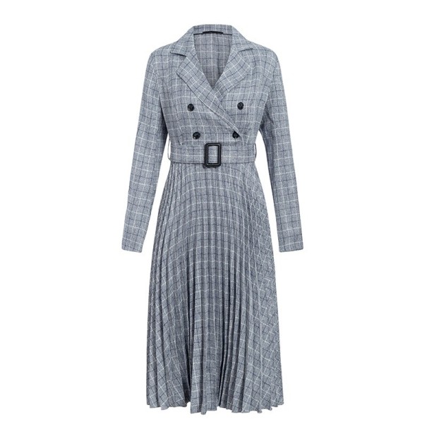 Robe midi plissée A1 gris M