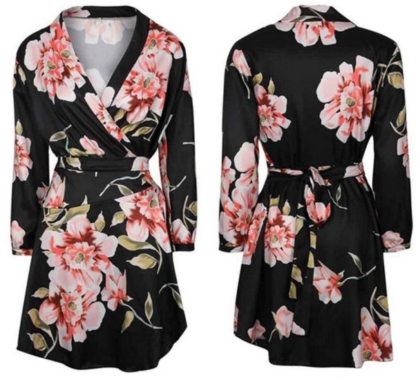 Robe mini femme à décolleté plongeant A2794 L 1