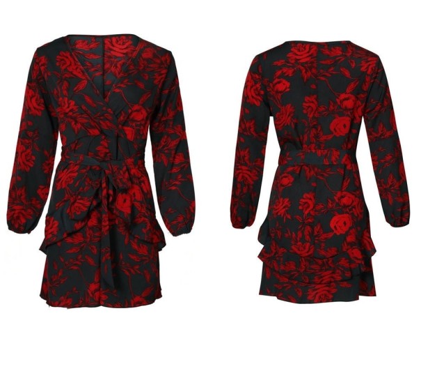 Robe mini femme à décolleté plongeant A2794 L 2