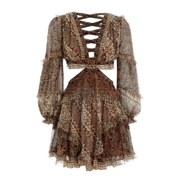 Robe mini femme à manches S 4