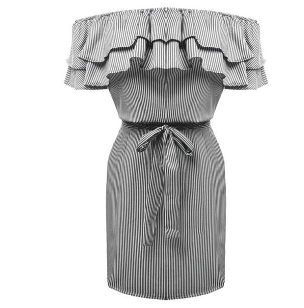 Robe mini femme avec volants noir M