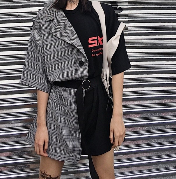 Robe mini femme combinée noir XS