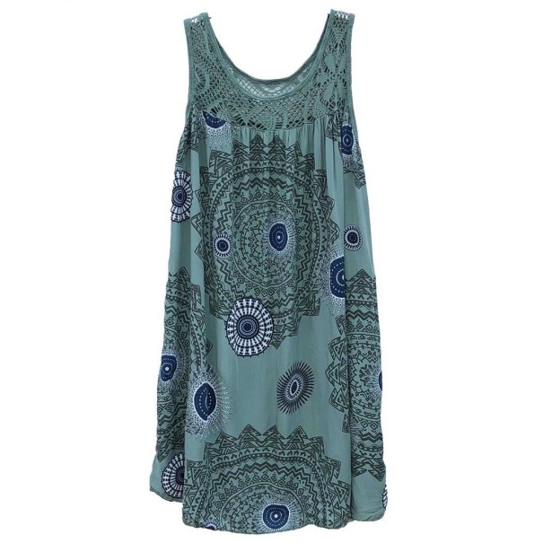 Robes d'été amples à motif turquoise M
