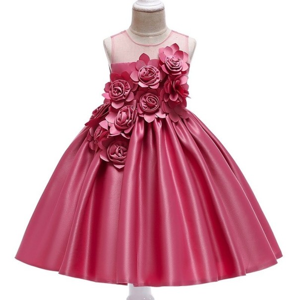Robes Filles N513 rose foncé 10
