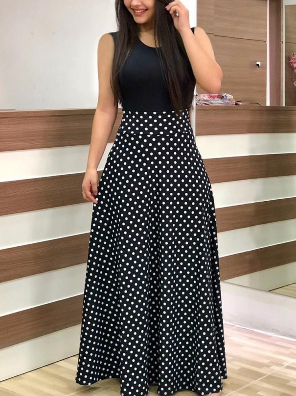 Robes longues sans manches pour femmes L 3