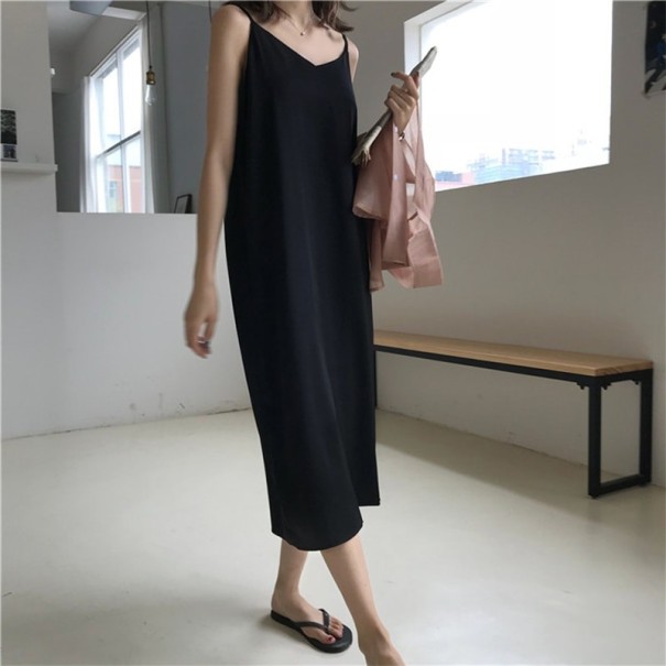 Robes maxi pour femmes à bretelles noir