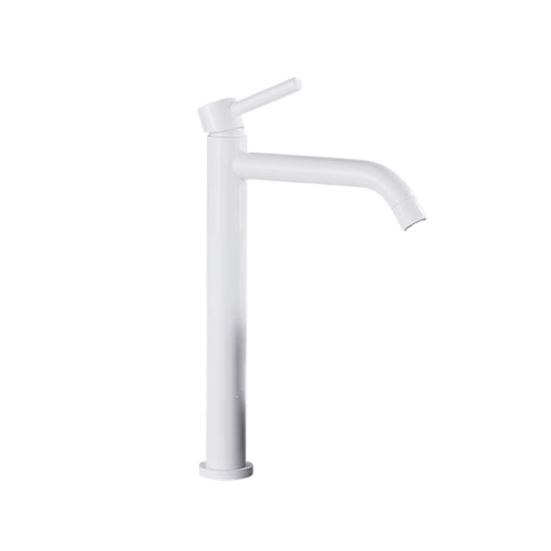 Robinet de lavabo 30,5 x 15 cm Robinet de salle de bain pour eau chaude et froide Robinet élégant et moderne avec commande à levier pour la maison blanc