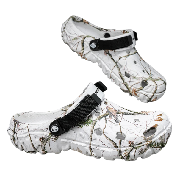 Robuuste herenpantoffels met camouflagepatroon Antislipzool met diep patroon Verstelbare band Ventilatiegaten Buitenschoenen wit 46