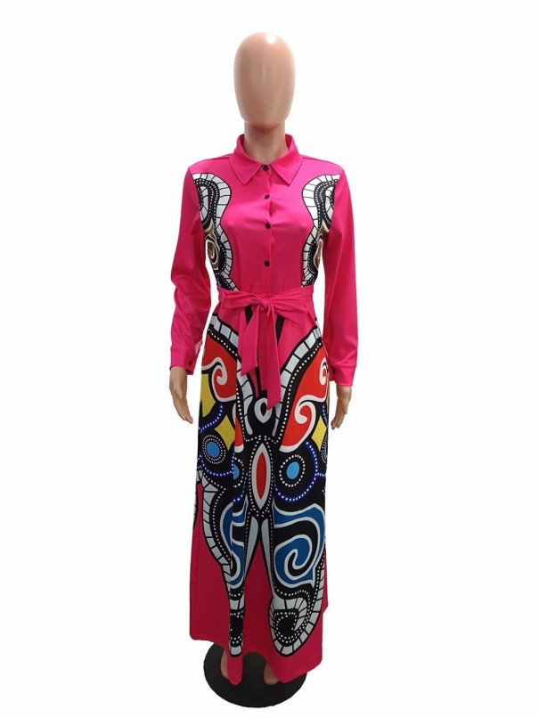 Rochie camasa maxi roz închis S