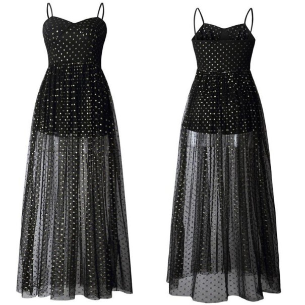 Rochie corset cu fustă lungă negru L