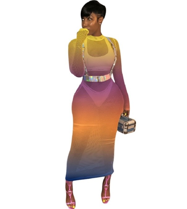 Rochie curcubeu translucidă XS 2