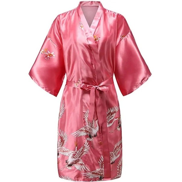 Rochie de baie cu motiv de păsări roz L