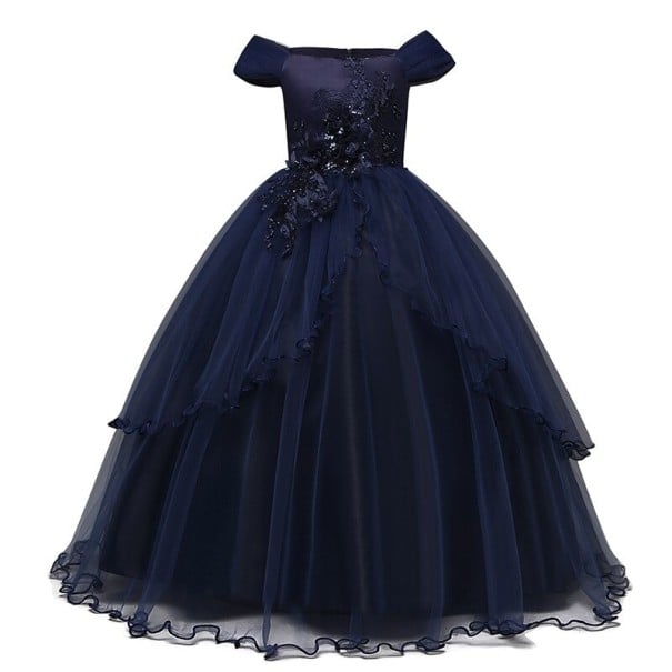 Rochie de bal de fată N149 albastru inchis 12