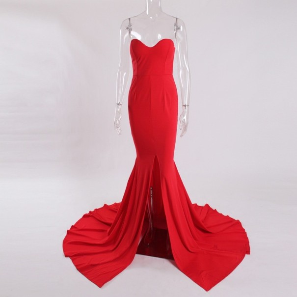 Rochie de bal fără bretele roșu XS
