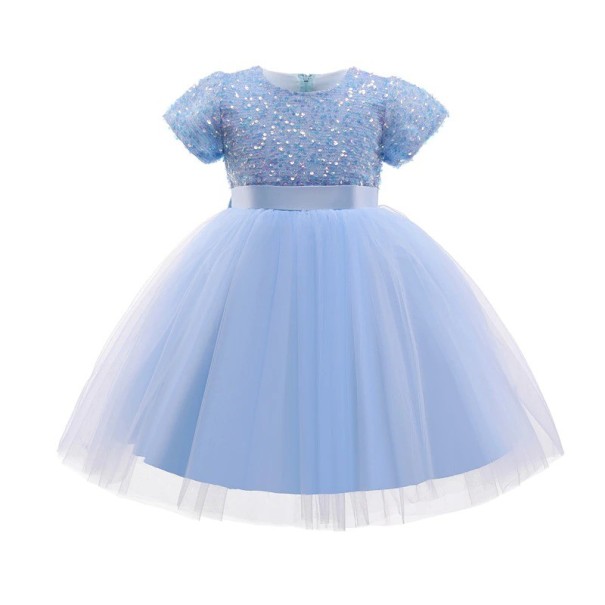 Rochie de bal pentru fete N175 albastru deschis 4