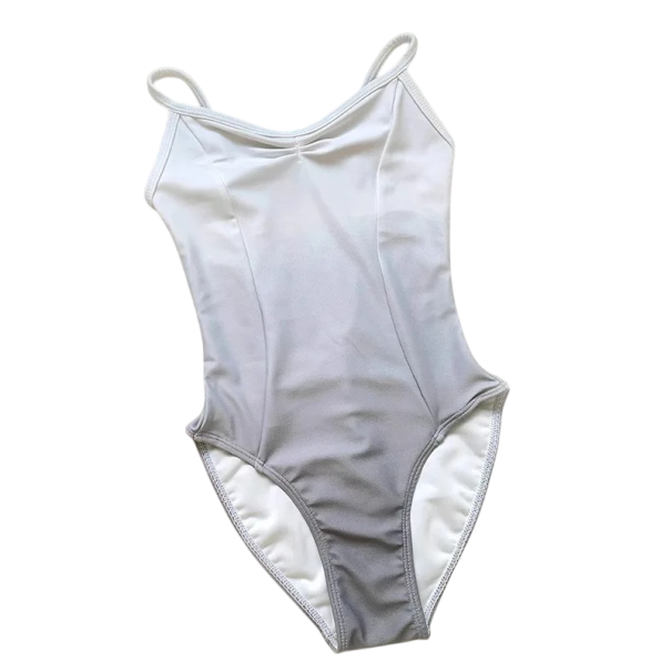 Rochie de balet pentru fete cu bretele subțiri și tranziție de culoare ombré, tricot de dans din nylon, pentru balet, gimnastică și cursuri de dans gri 16