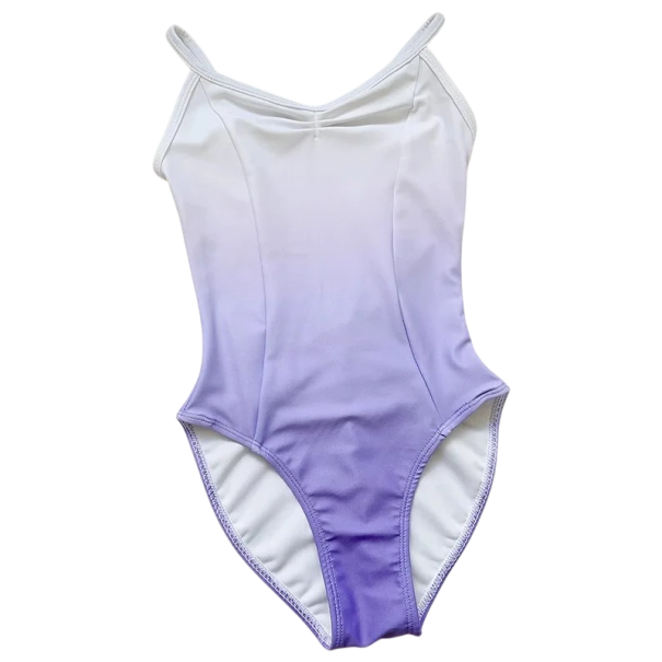 Rochie de balet pentru fete cu bretele subțiri și tranziție de culoare ombré, tricot de dans din nylon, pentru balet, gimnastică și cursuri de dans violet 16