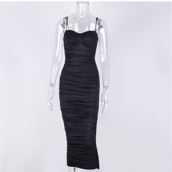 Rochie de damă cu pliuri negru S