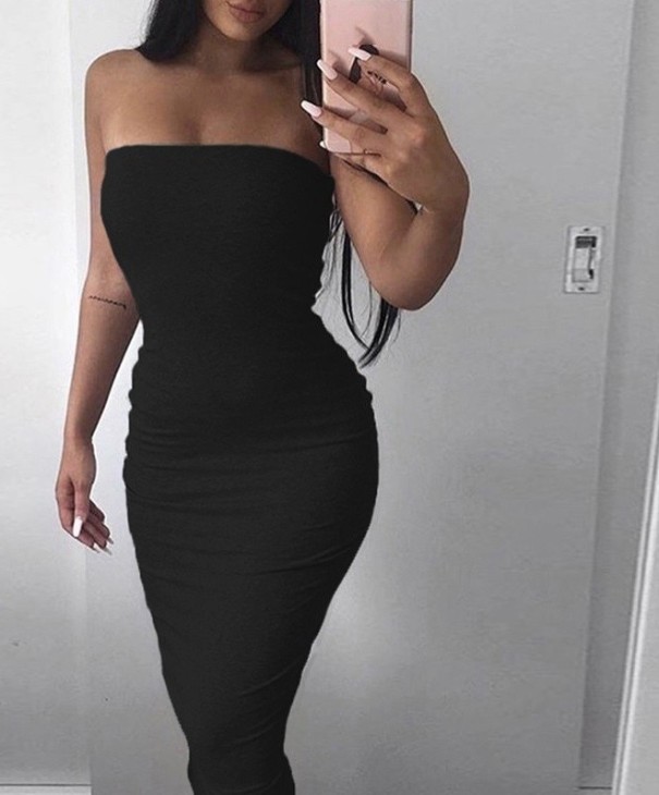 Rochie de dama fara bretele negru L