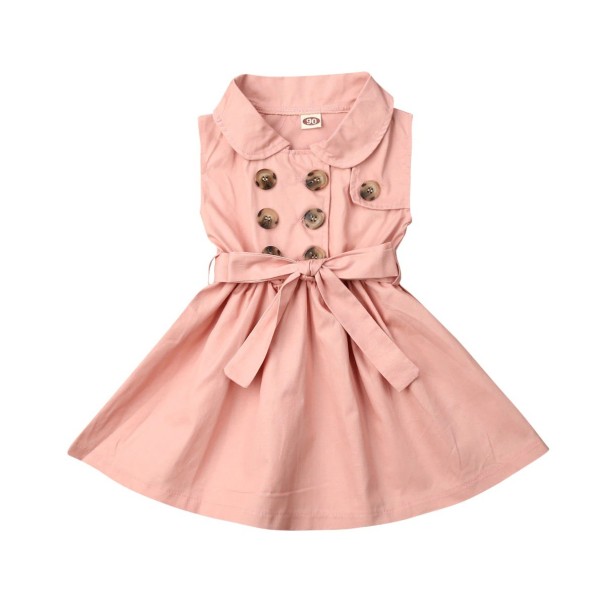 Rochie de fată cu curea roz 5