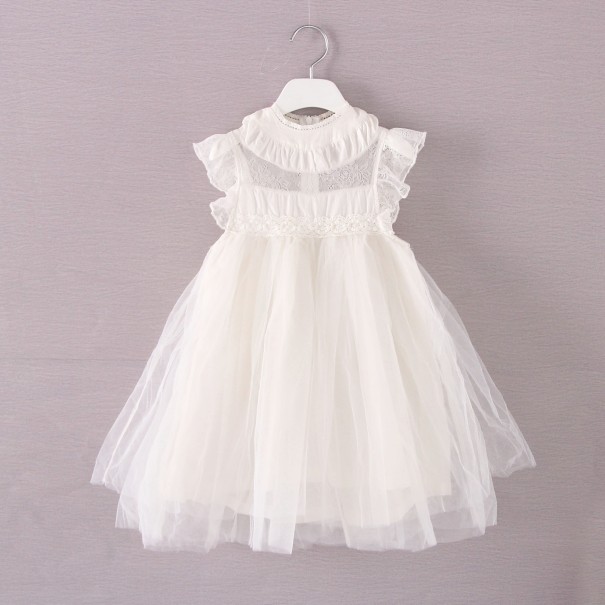 Rochie de fată cu fustă din tul N102 alb 6