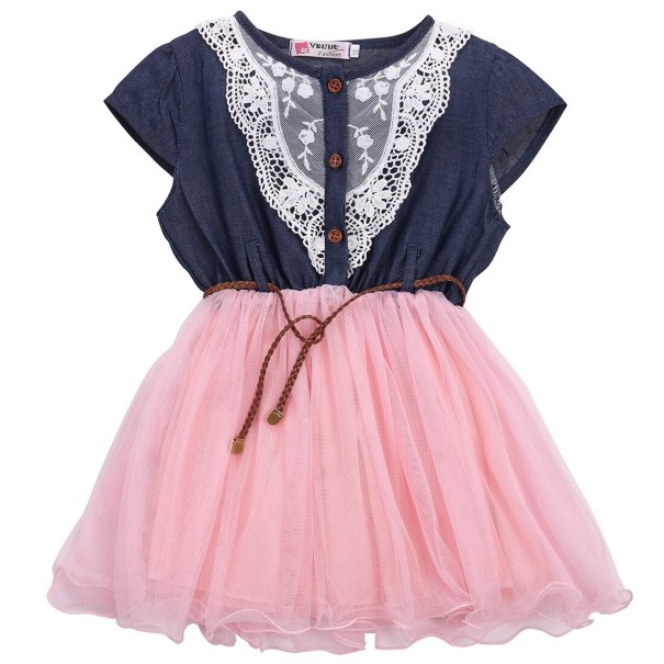 Rochie de fată cu fustă din tulle N98 roz 2