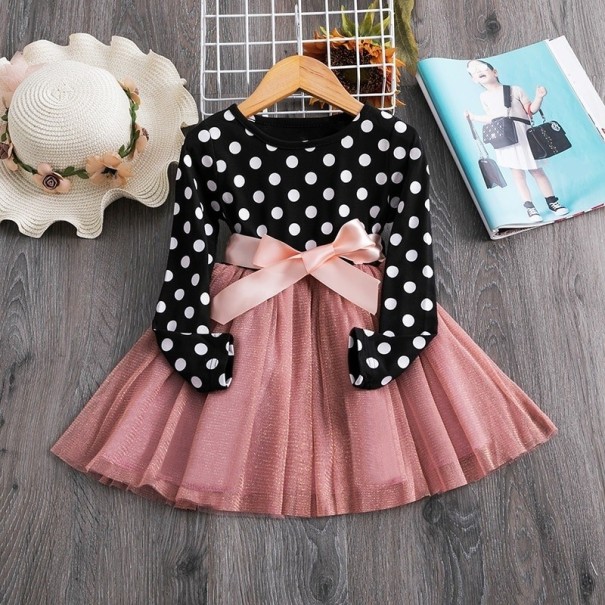 Rochie de fată cu panglică N99 negru 8