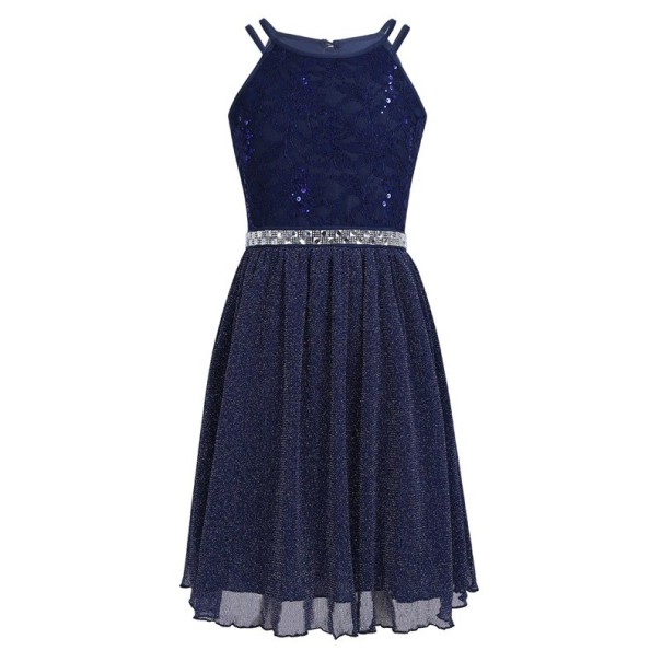 Rochie de fată N169 albastru inchis 10