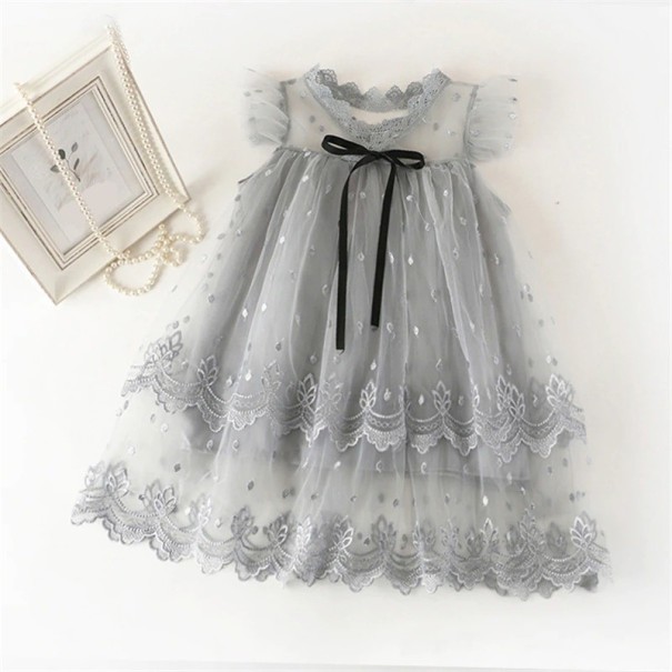 Rochie de fată N174 gri 8