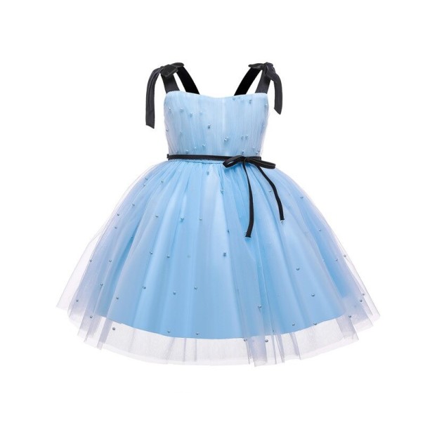 Rochie de fată N227 albastru deschis 4