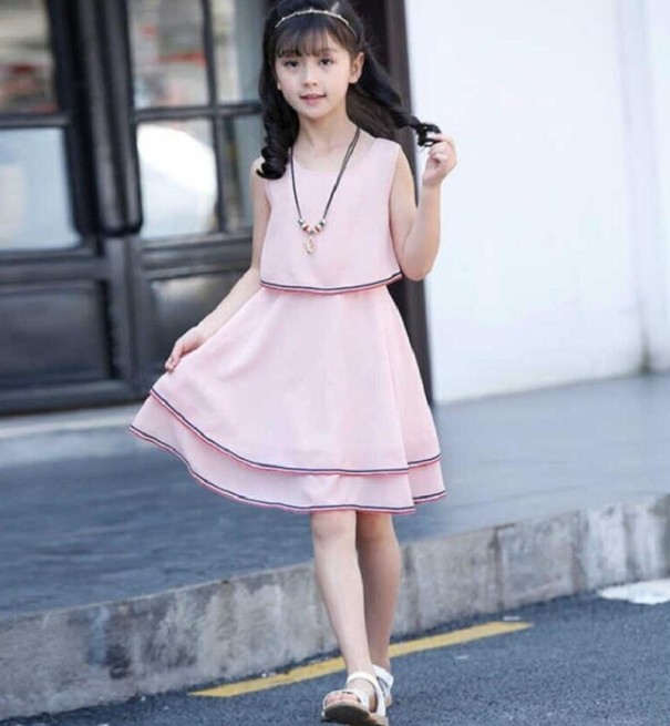 Rochie de fată N254 roz deschis 11