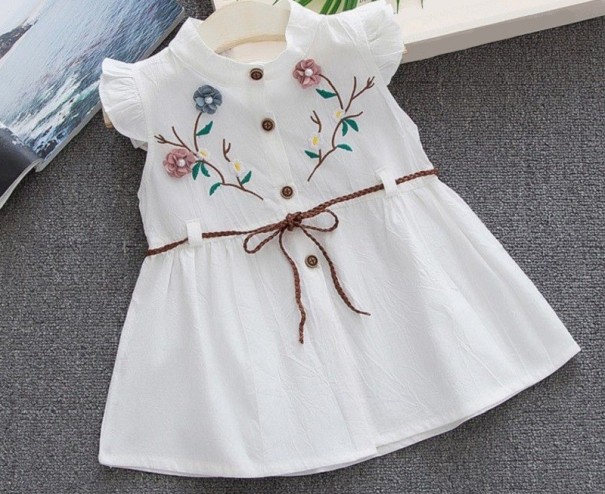 Rochie de fată N259 alb 3