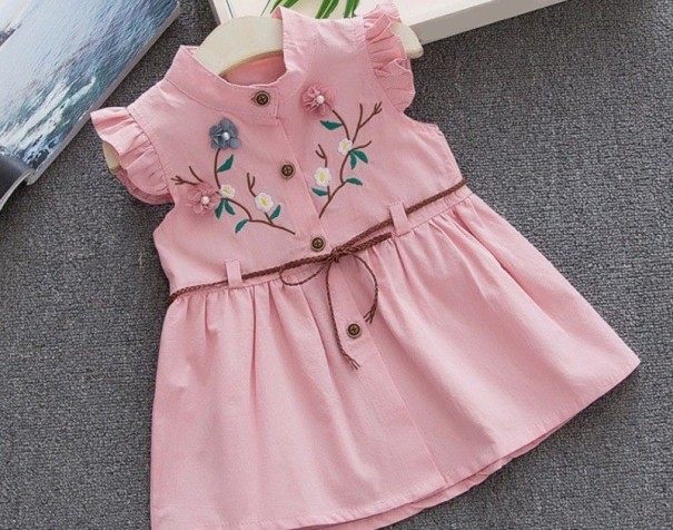 Rochie de fată N259 roz 9-12 luni