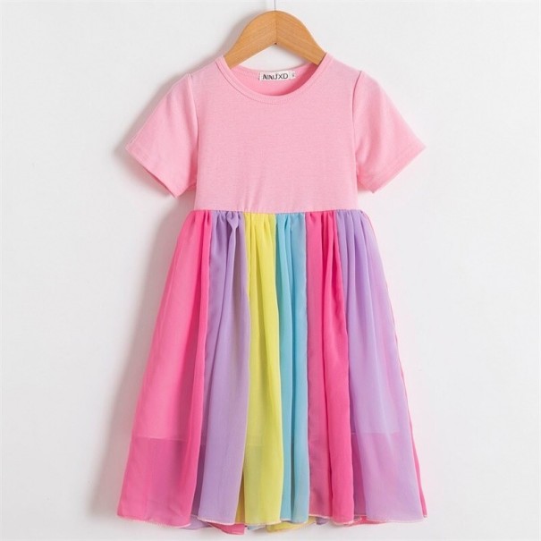 Rochie de fată N264 roz deschis 4