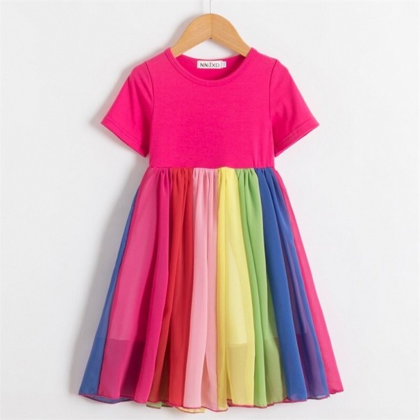 Rochie de fată N264 roz închis 3